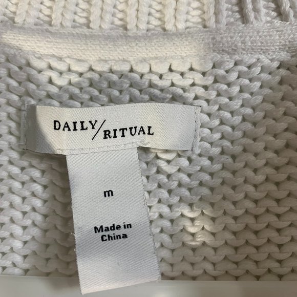 Daily Ritual Crew Long Sleeve Sweater Side Slits - Picture 4 of 9